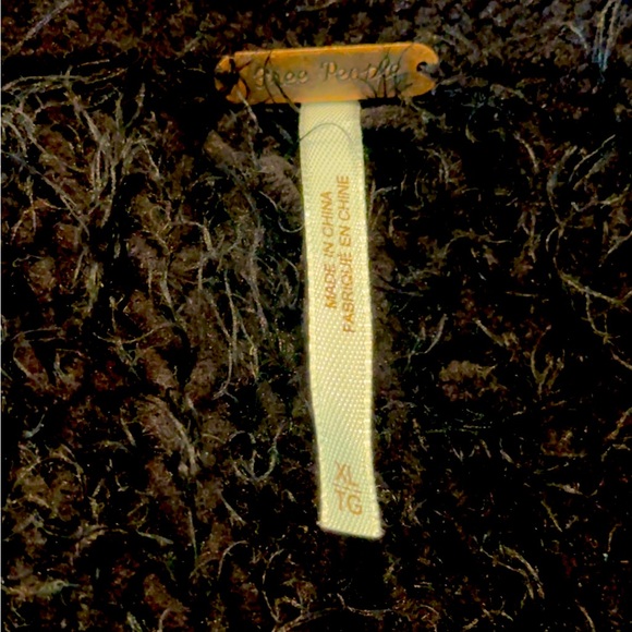 Free People Oasis Black Funnel Neck Eyelash Oversized Slouchy Sweater Tunic XL - Picture 9 of 15